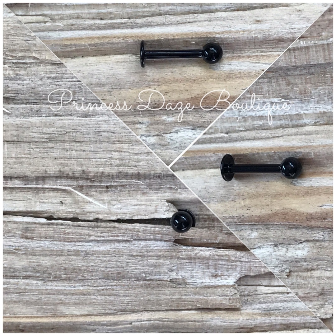 Black Labret Monroe Lip Tragus Piercing